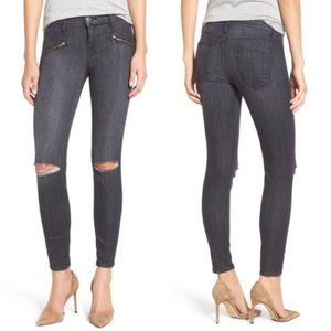CURRENT/ELLIOTT Soho Stiletto in Caliber Destroyed Jeans Zip Pockets Size 26